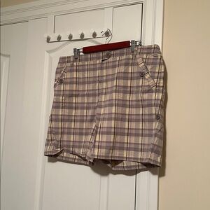 Women's Grey Plaid Convertible Shorts